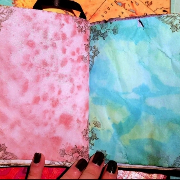 Magical Spell Book Mini Grimoire Handmade Book Journal Rainbow Pages Chunky Book - Picture 6 of 13